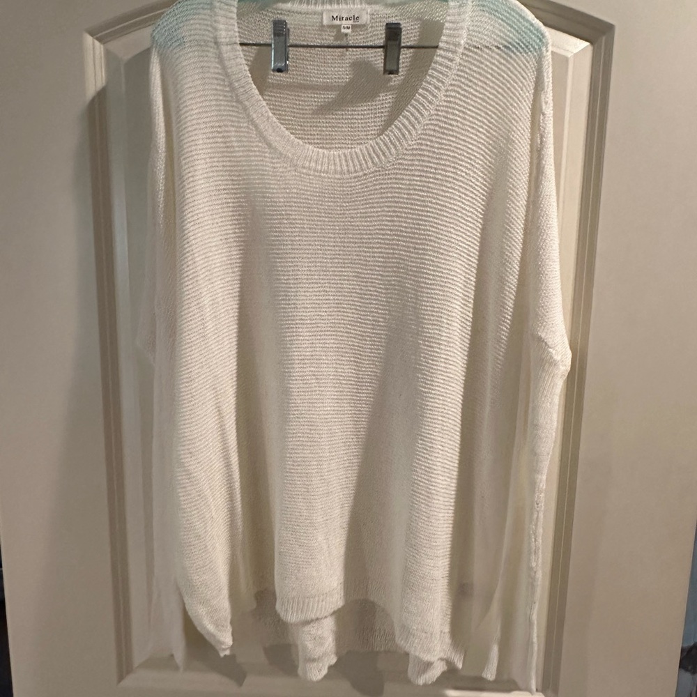Miracle Cream Crew Neck Sweater Soft Knit Relaxed Fit